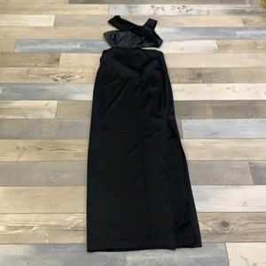 Marciano black floor length dress with slit